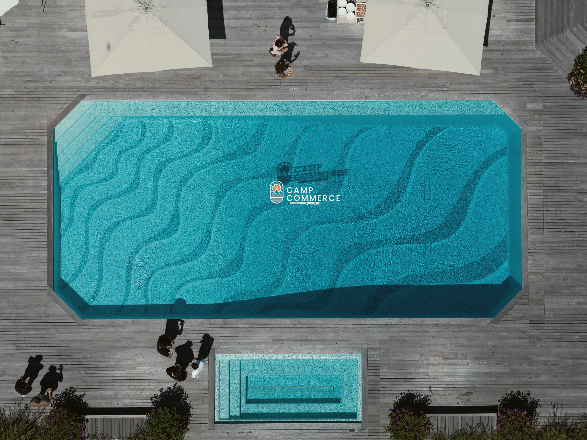 Aerial view of the Camp Commerce venue, Hamptons, August 2025